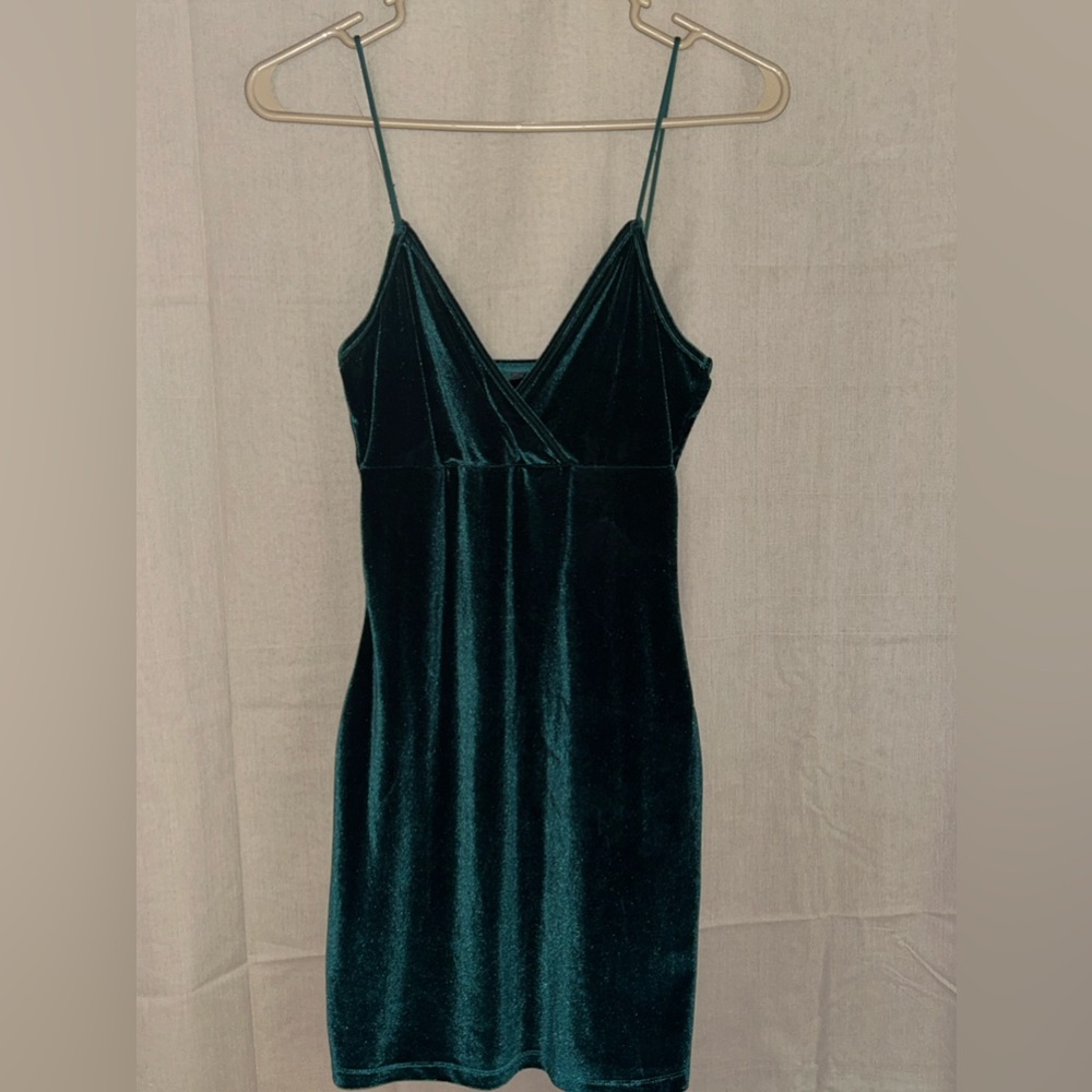 💎Dark Green Velvet SHEIN Mini Dress💎